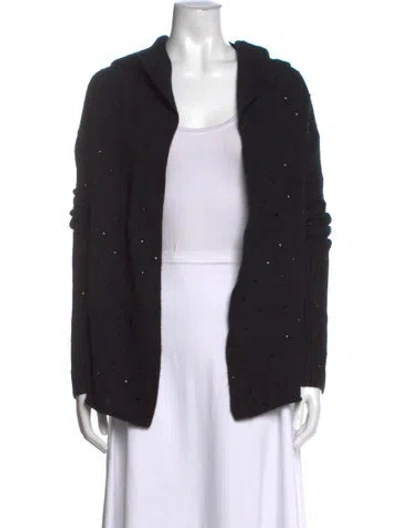 Pre-owned Zadig & Voltaire Cashmere Open Front Sweater In Black