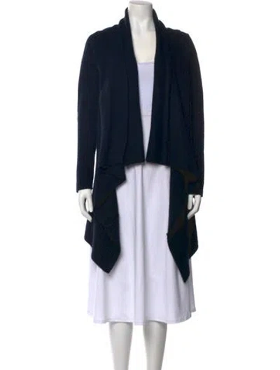 Pre-owned Zadig & Voltaire Cashmere Open Front Sweater In Blue