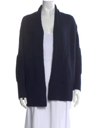 Pre-owned Zadig & Voltaire Cashmere Open Front Sweater In Blue