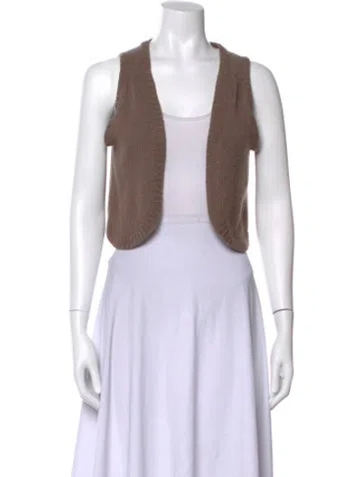 Pre-owned Zadig & Voltaire Cashmere Open Front Sweater In Brown