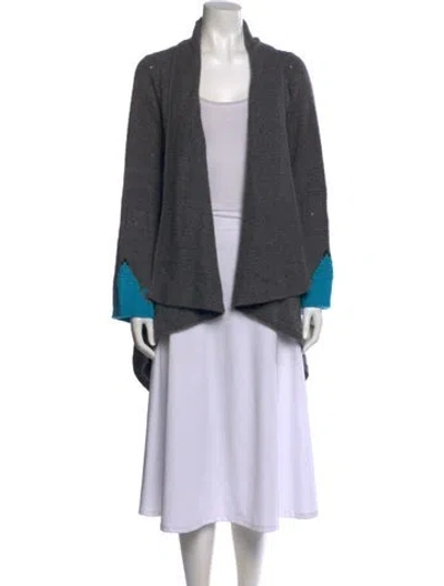 Pre-owned Zadig & Voltaire Cashmere Open Front Sweater In Gray