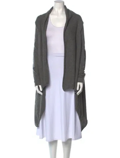 Pre-owned Zadig & Voltaire Cashmere Open Front Sweater In Gray