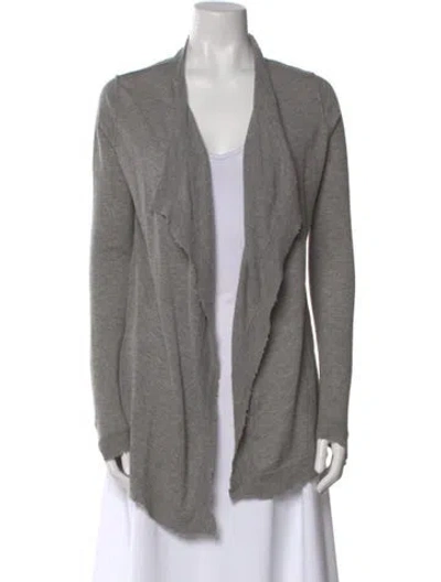 Pre-owned Zadig & Voltaire Cashmere Open Front Sweater In Gray