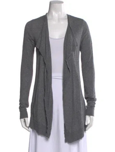 Pre-owned Zadig & Voltaire Cashmere Open Front Sweater In Gray