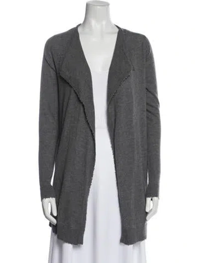 Pre-owned Zadig & Voltaire Cashmere Open Front Sweater In Gray