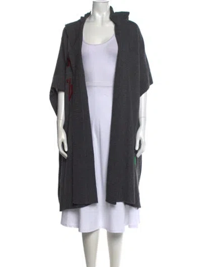 Pre-owned Zadig & Voltaire Cashmere Open Front Sweater In Gray