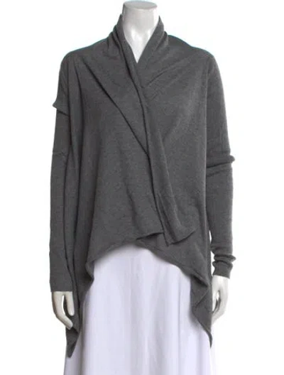 Pre-owned Zadig & Voltaire Cashmere Open Front Sweater In Gray