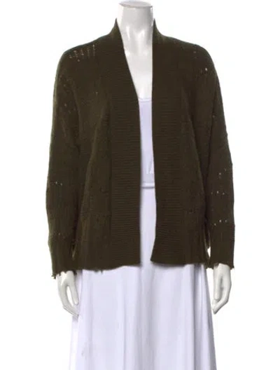 Pre-owned Zadig & Voltaire Cashmere Open Front Sweater In Green