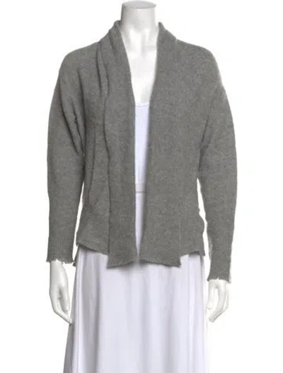 Pre-owned Zadig & Voltaire Cashmere Open Front Sweater In Grey