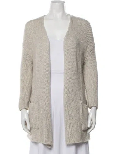 Pre-owned Zadig & Voltaire Cashmere Open Front Sweater In Neutral