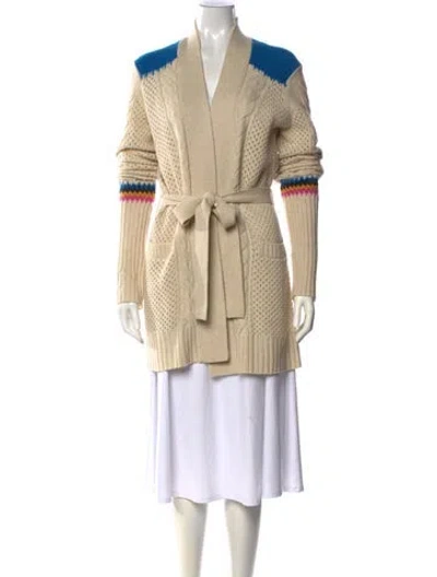 Pre-owned Zadig & Voltaire Cashmere Open Front Sweater In Neutral
