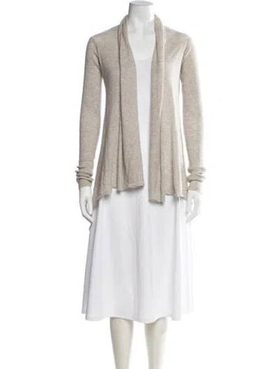 Pre-owned Zadig & Voltaire Cashmere Open Front Sweater In Neutrals