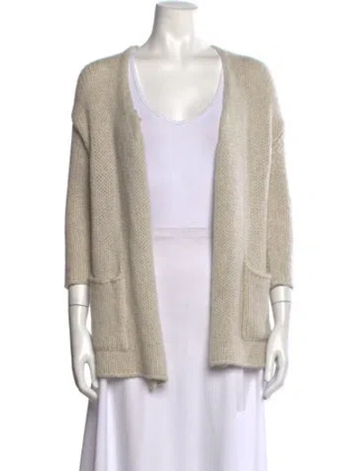Pre-owned Zadig & Voltaire Cashmere Open Front Sweater In Neutrals