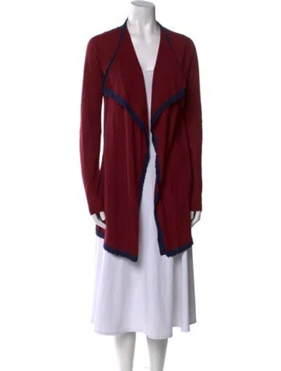Pre-owned Zadig & Voltaire Cashmere Open Front Sweater In Red