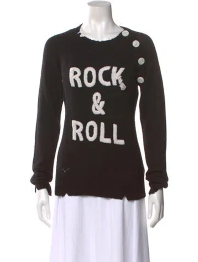 Pre-owned Zadig & Voltaire Cashmere Patterned Sweater In Black