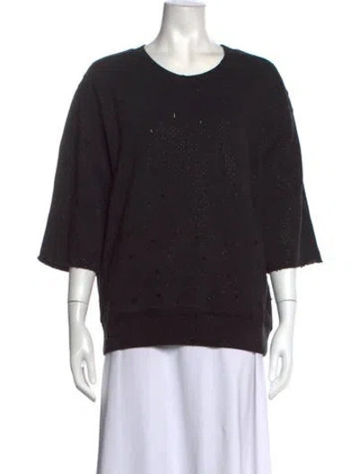 Pre-owned Zadig & Voltaire Cashmere Patterned Sweater In Black