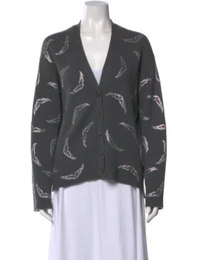 Pre-owned Zadig & Voltaire Cashmere Patterned Sweater In Gray