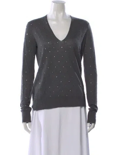 Pre-owned Zadig & Voltaire Cashmere Patterned Sweater In Gray