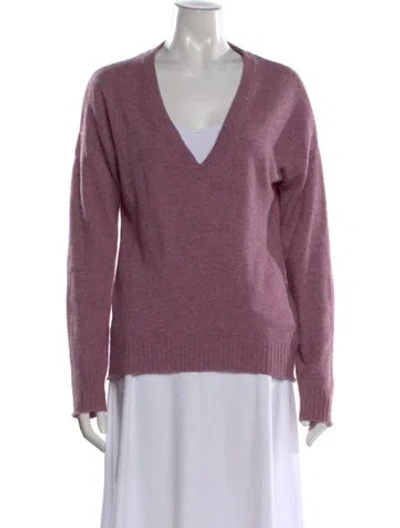 Pre-owned Zadig & Voltaire Cashmere Plunge Neckline Sweater In Purple