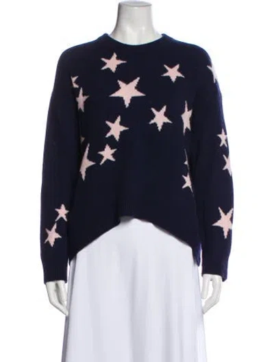 Pre-owned Zadig & Voltaire Cashmere Printed Sweater In Blue