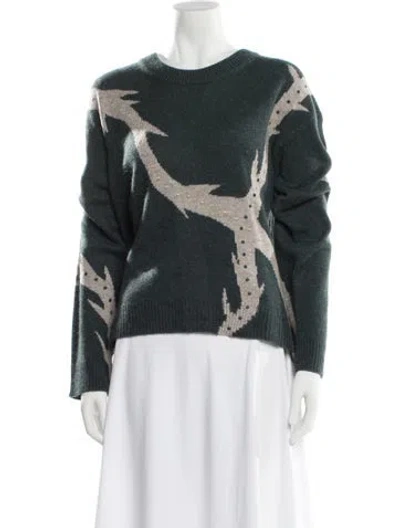 Pre-owned Zadig & Voltaire Cashmere Printed Sweater In Green