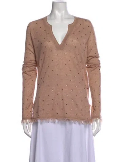Pre-owned Zadig & Voltaire Cashmere Printed Sweater In Pink