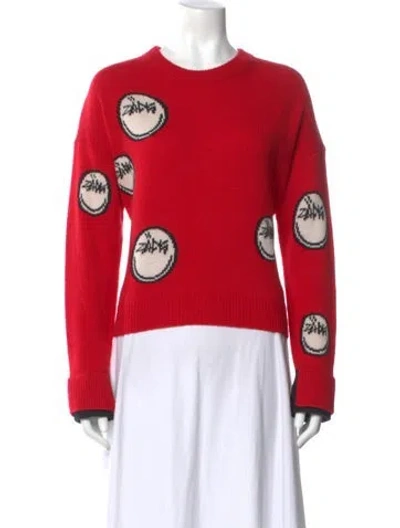 Pre-owned Zadig & Voltaire Cashmere Printed Sweater In Red