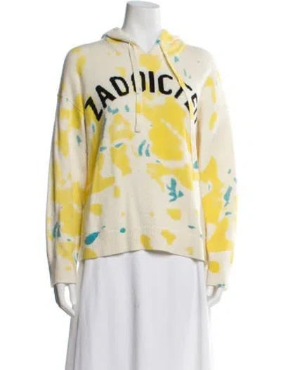 Pre-owned Zadig & Voltaire Cashmere Printed Sweater In Yellow