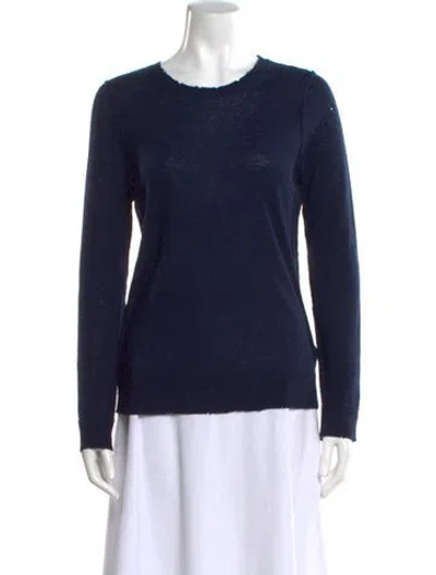 Pre-owned Zadig & Voltaire Cashmere Scoop Neck Sweater In Blue