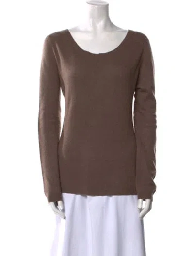 Pre-owned Zadig & Voltaire Cashmere Scoop Neck Sweater In Brown