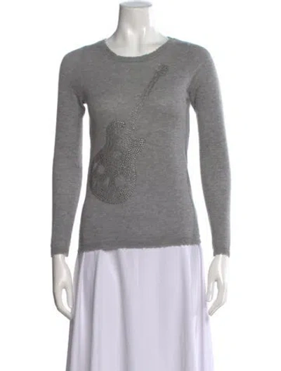 Pre-owned Zadig & Voltaire Cashmere Scoop Neck Sweater In Gray