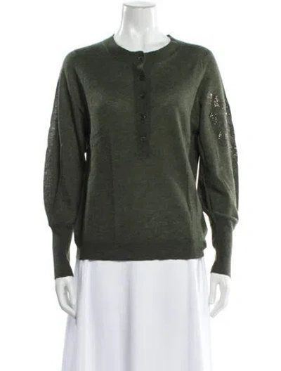 Pre-owned Zadig & Voltaire Cashmere Scoop Neck Sweater In Green