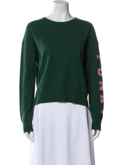 Pre-owned Zadig & Voltaire Cashmere Scoop Neck Sweater In Green