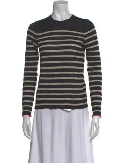 Pre-owned Zadig & Voltaire Cashmere Striped Sweater In Black