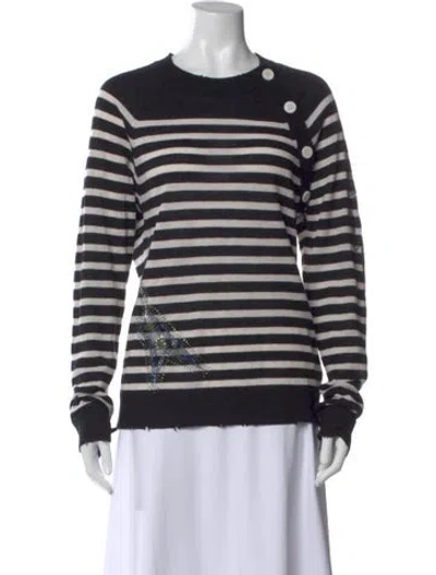 Pre-owned Zadig & Voltaire Cashmere Striped Sweater In Black