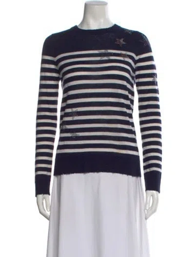 Pre-owned Zadig & Voltaire Cashmere Striped Sweater In Blue