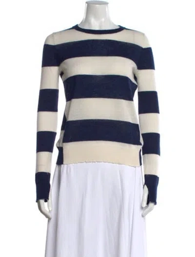 Pre-owned Zadig & Voltaire Cashmere Striped Sweater In Blue/neutrals