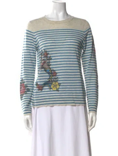 Pre-owned Zadig & Voltaire Cashmere Striped Sweater In Gray