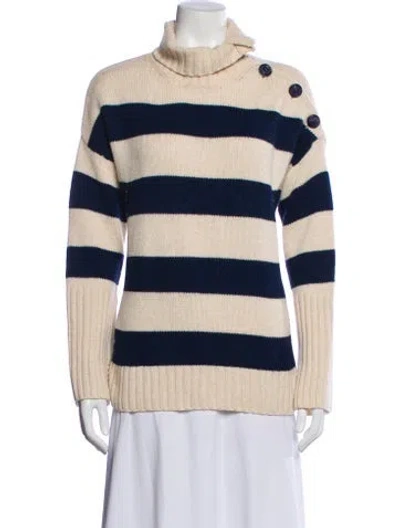 Pre-owned Zadig & Voltaire Cashmere Striped Sweater In Neutral