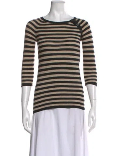 Pre-owned Zadig & Voltaire Cashmere Striped Sweater In Neutral