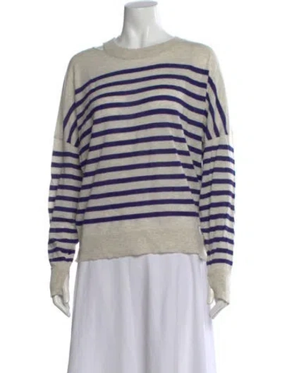 Pre-owned Zadig & Voltaire Cashmere Striped Sweater In Neutral