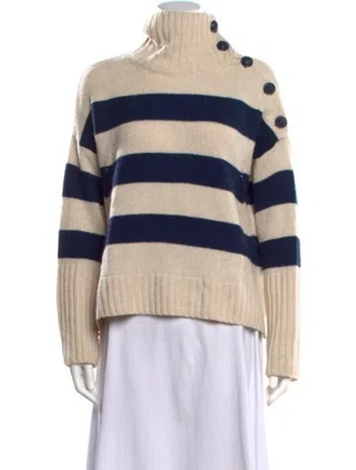 Pre-owned Zadig & Voltaire Cashmere Striped Sweater In Neutrals