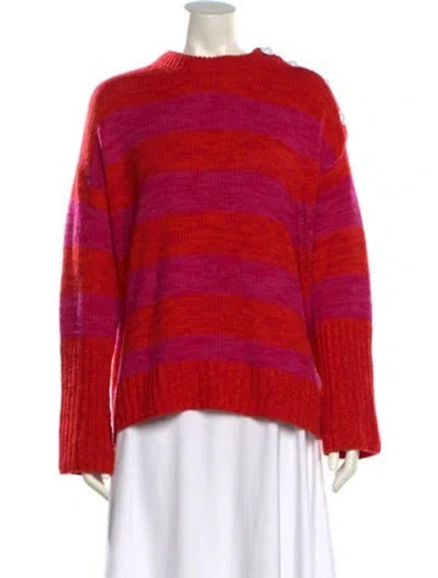 Pre-owned Zadig & Voltaire Cashmere Striped Sweater In Red