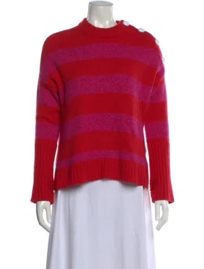 Pre-owned Zadig & Voltaire Cashmere Striped Sweater In Red