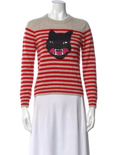 Pre-owned Zadig & Voltaire Cashmere Striped Sweater In Red