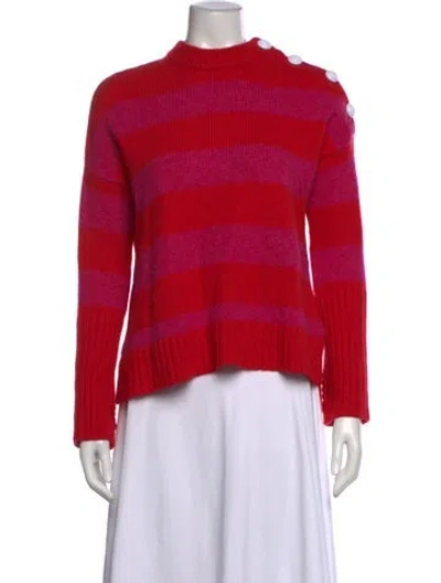 Pre-owned Zadig & Voltaire Cashmere Striped Sweater In Red