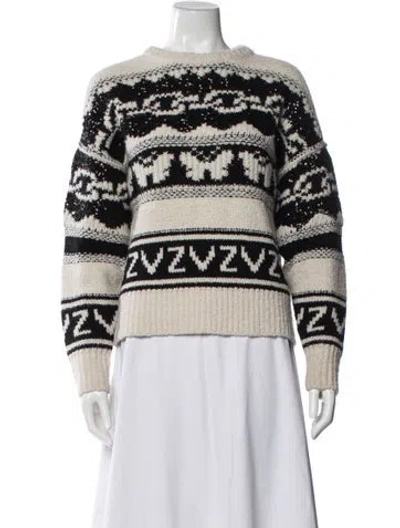 Pre-owned Zadig & Voltaire Cashmere Striped Sweater In White