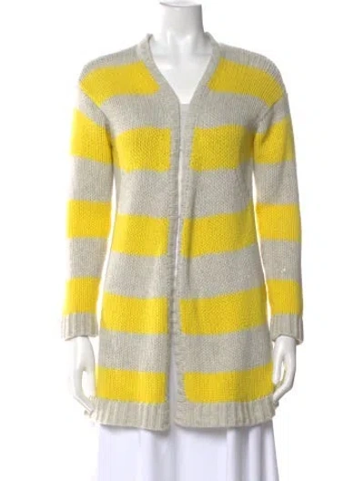 Pre-owned Zadig & Voltaire Cashmere Striped Sweater In Yellow