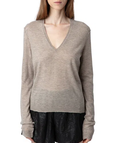 Zadig & Voltaire Rivy Cashmere Sweater In Gray