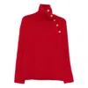 Zadig & Voltaire High-neck Button-detail Sweater In Red